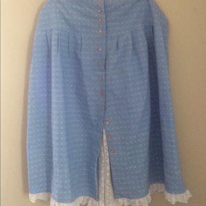 Blue custom made skirt. Cotton.